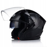 Kask Motocyklowy Otwarty Ochronny Chopper Skuter Czarny Połysk Rozmiar S