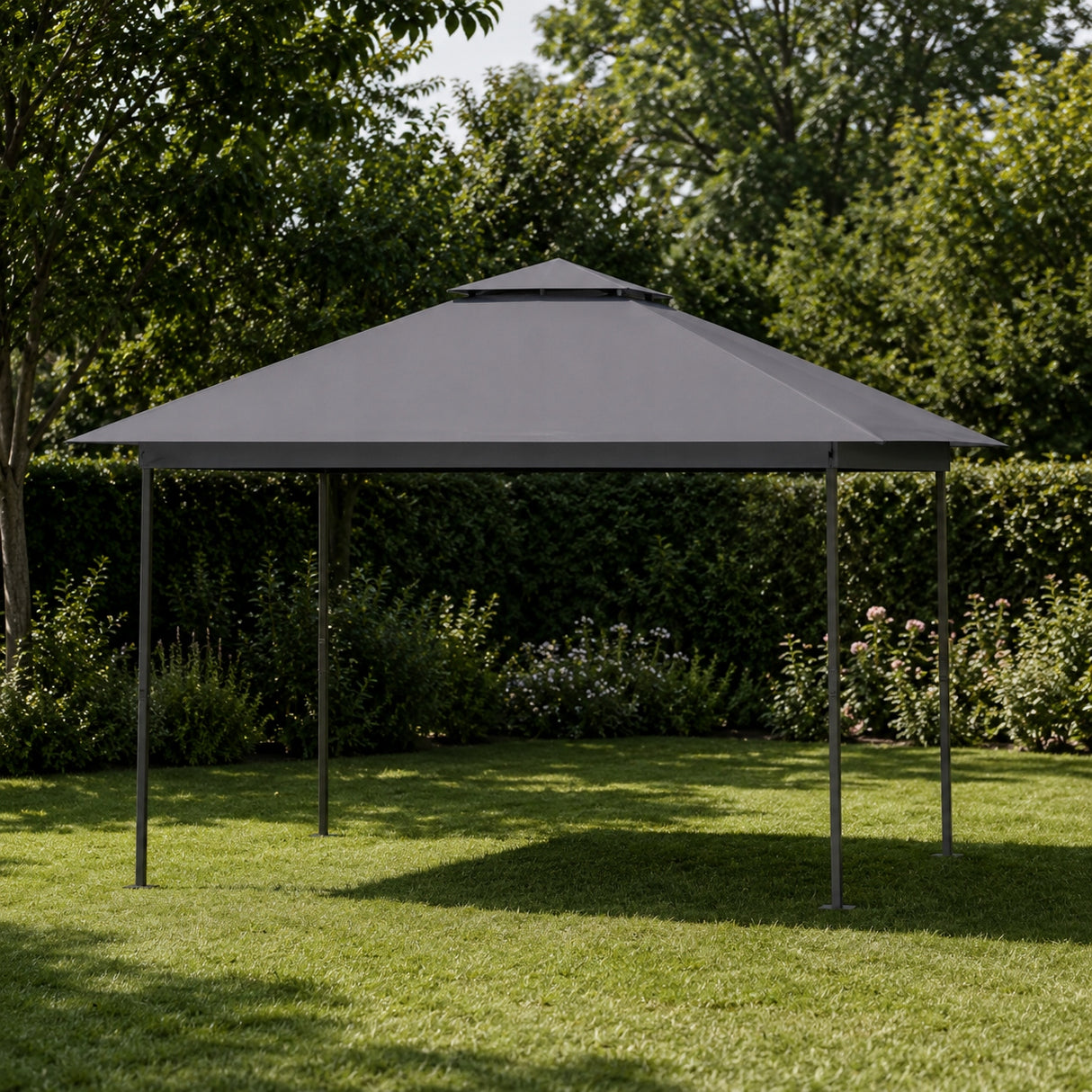 Pawilon Namiot Ogrodowy Pergola na Taras Antracytowy Szary 4x4m Wodoodporny