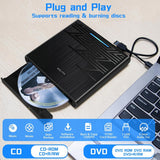 Zewnętrzny Napęd Nolyth CD DVD CT06 Czarny USBC Gniazdo Audio 3,5mm hub USB