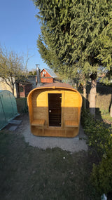 Sauna Ogrodowa z Piecem na Drewno Zestaw Ławki Drewno Świerkowe 240 cm 2QL