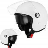 Kask Motocyklowy Safety Pro Rozmiar L Biały Zapięcie Mikro Regulowane 1330g