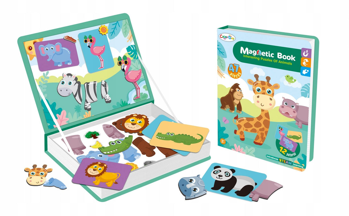 Układanka Magnetyczna Puzzle Edukacyjne Zwierzęta Montessori Magnetyczne