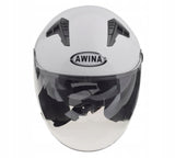 Kask Motocyklowy Otwarty Ochronny Blenda Przeciwsłoneczna Biały Rozmiar XL