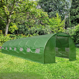 Tunel Foliowy Ogrodowy [30 m²] 10x3m [FOLIA + STELAŻ] ZIELONY GRUBY STELAŻ