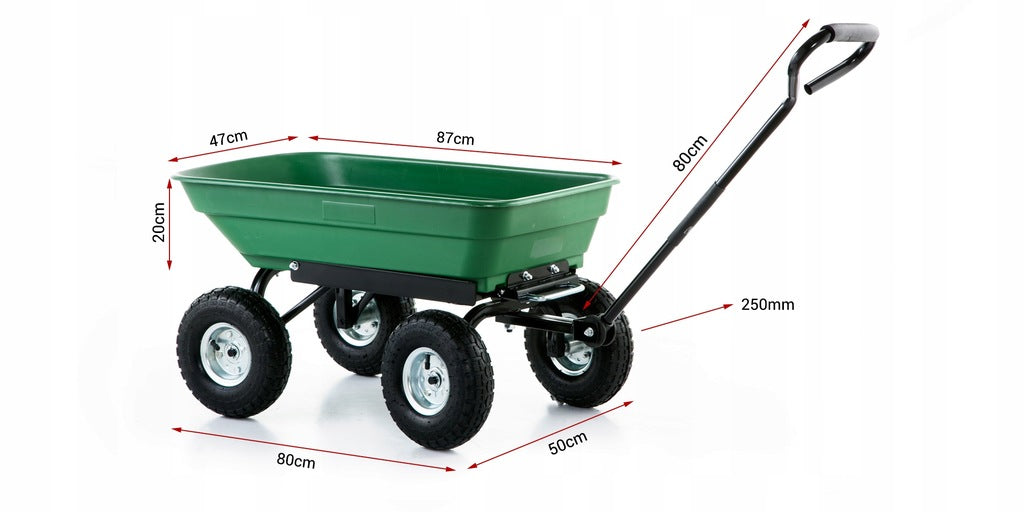 Wózek ogrodowy transportowy taczka przyczepka wywrotka POVES 350kg 75L