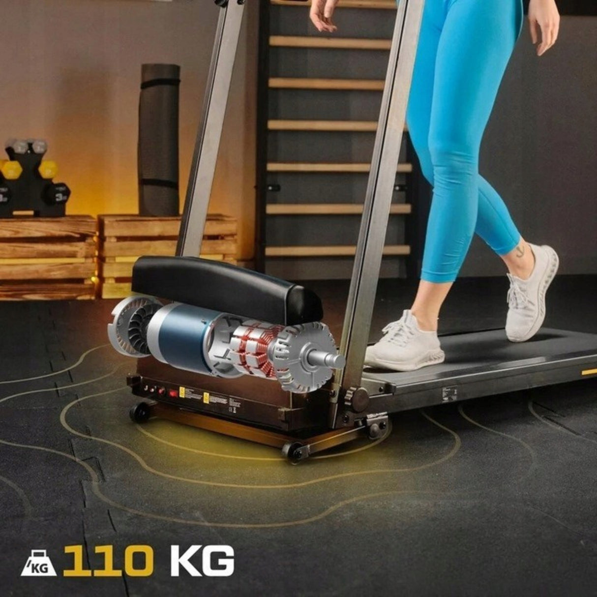 Bieżnia Składana Domowa Elektryczna Treningowa + Amortyzacja do 110 KG