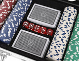 Zestaw do Pokera Żetony 300 Żetonów Texas Poker Karty Mocny Kostki Walizka