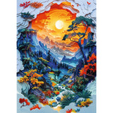 Puzzle 1000 Elementów z Efektem 3D Krajobraz Doliny Paper Art Trwałe