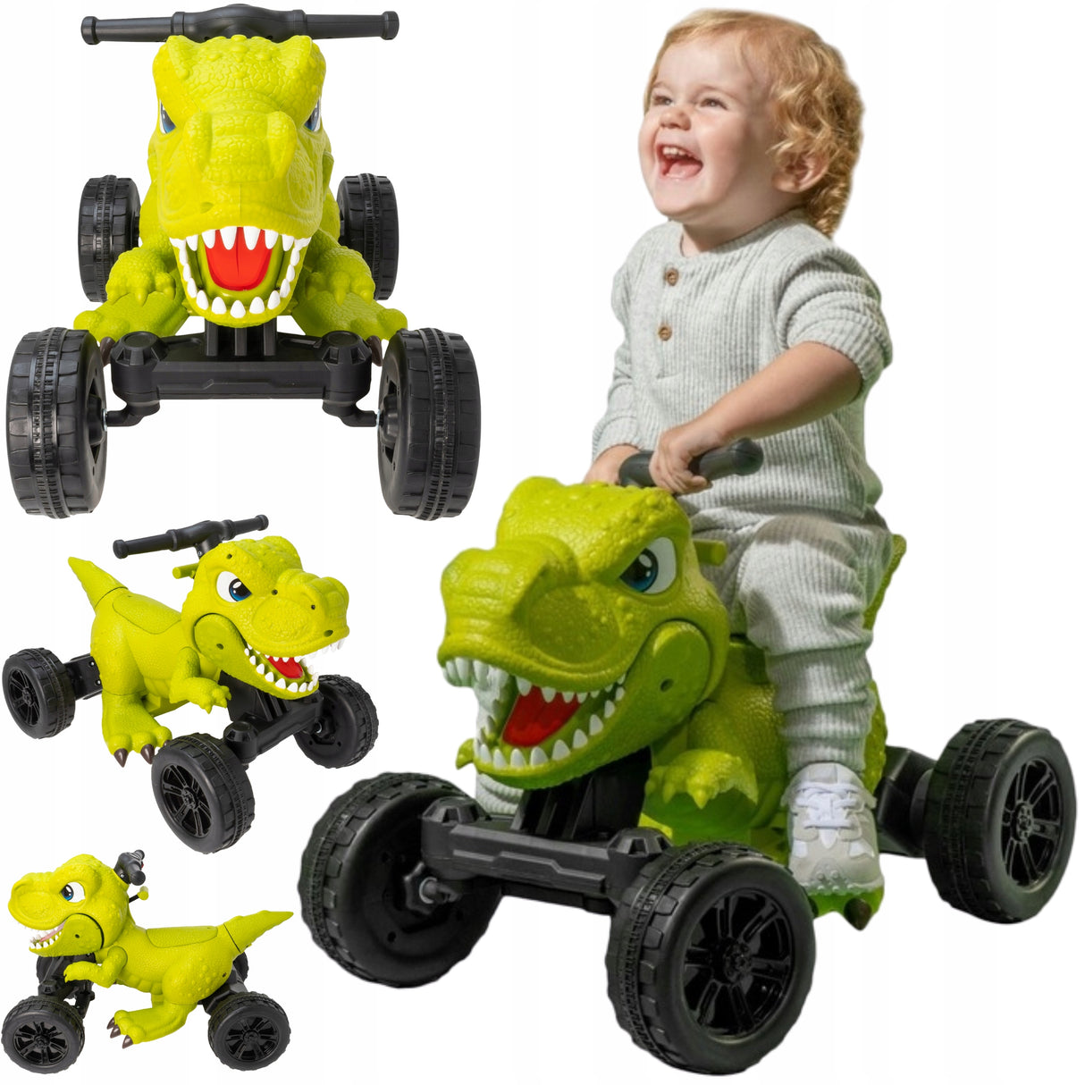 Jeźdzdik na Akumulator Pojazd Elektryczny Dino z Dźwiękiem Dinozaur Quad