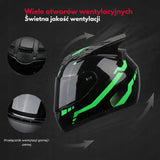 Kask Motocyklowy Pełnotwarzowy Wielokolorowy Pełna Twarz Pełny Rozmiar XXL