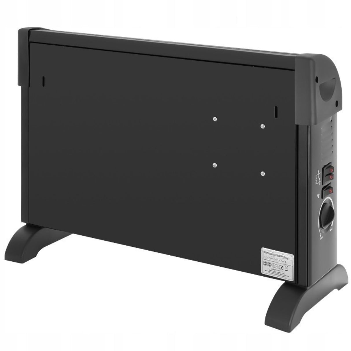 Grzejnik Elektryczny Termostat Konwektorowy 750W 1250W 2000W Czarny 3 Tryby