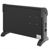 Grzejnik Elektryczny Termostat Konwektorowy 750W 1250W 2000W Czarny 3 Tryby