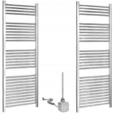 Grzejnik Elektryczny Łazienkowy Dekoracyjny 55x150 cm 600 W Chromowany