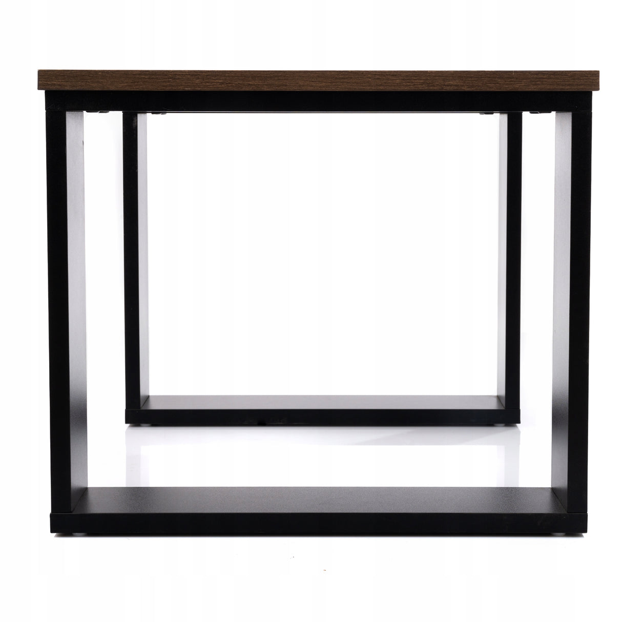 Zestaw 2 Stoliki Kawowe Loft Retro Dąb Brown Craft Kwadrat 2 Poziomy 60x60