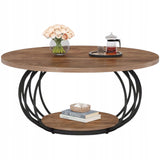 Stolik Kawowy HOGA-JW1143 100 x 100 x 46 cm Czarny Brązowy Solidna Rama