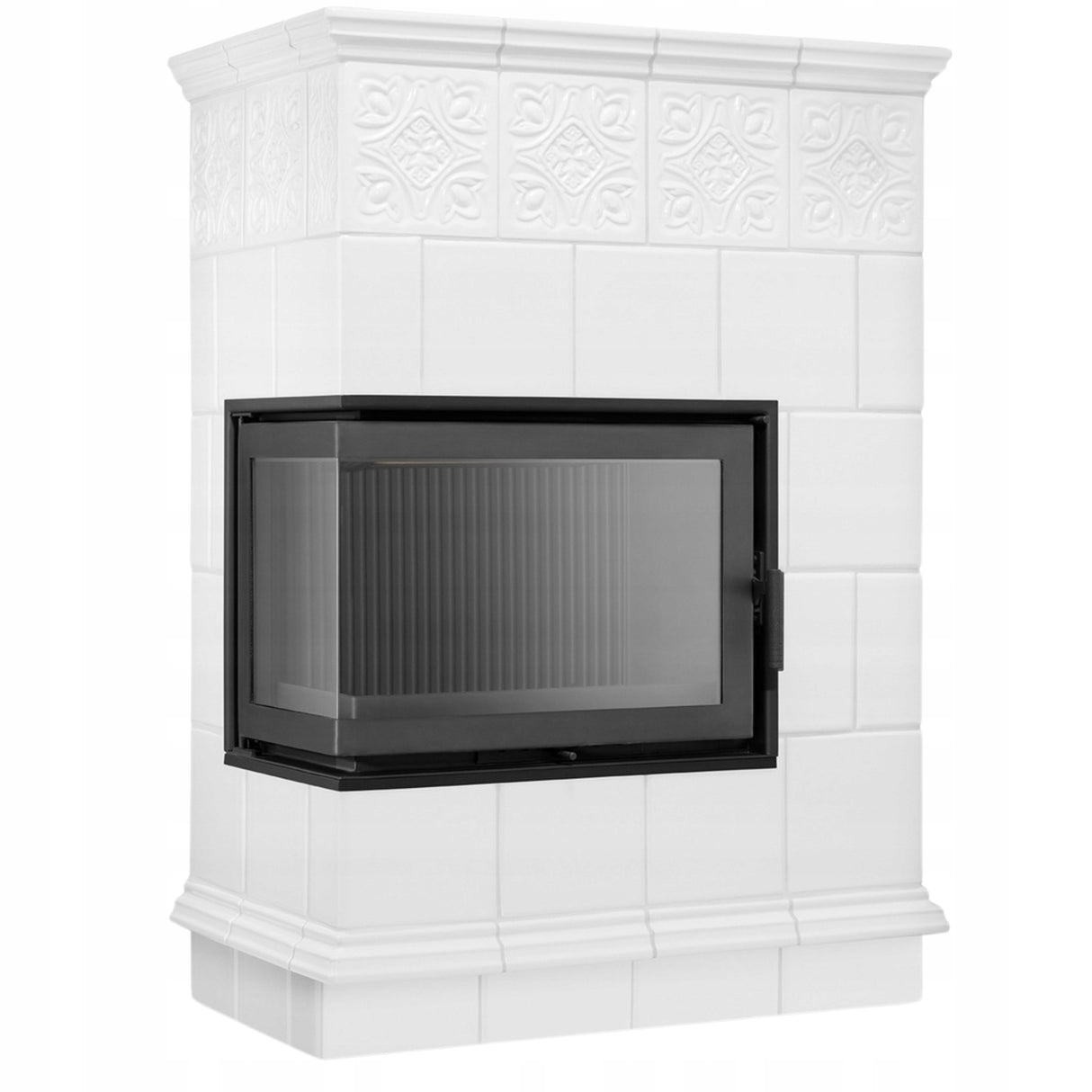 Piec Kominek Koza Ceramiczny Kaflowy Narożny 14kW Biały Obudowa Kominkowa