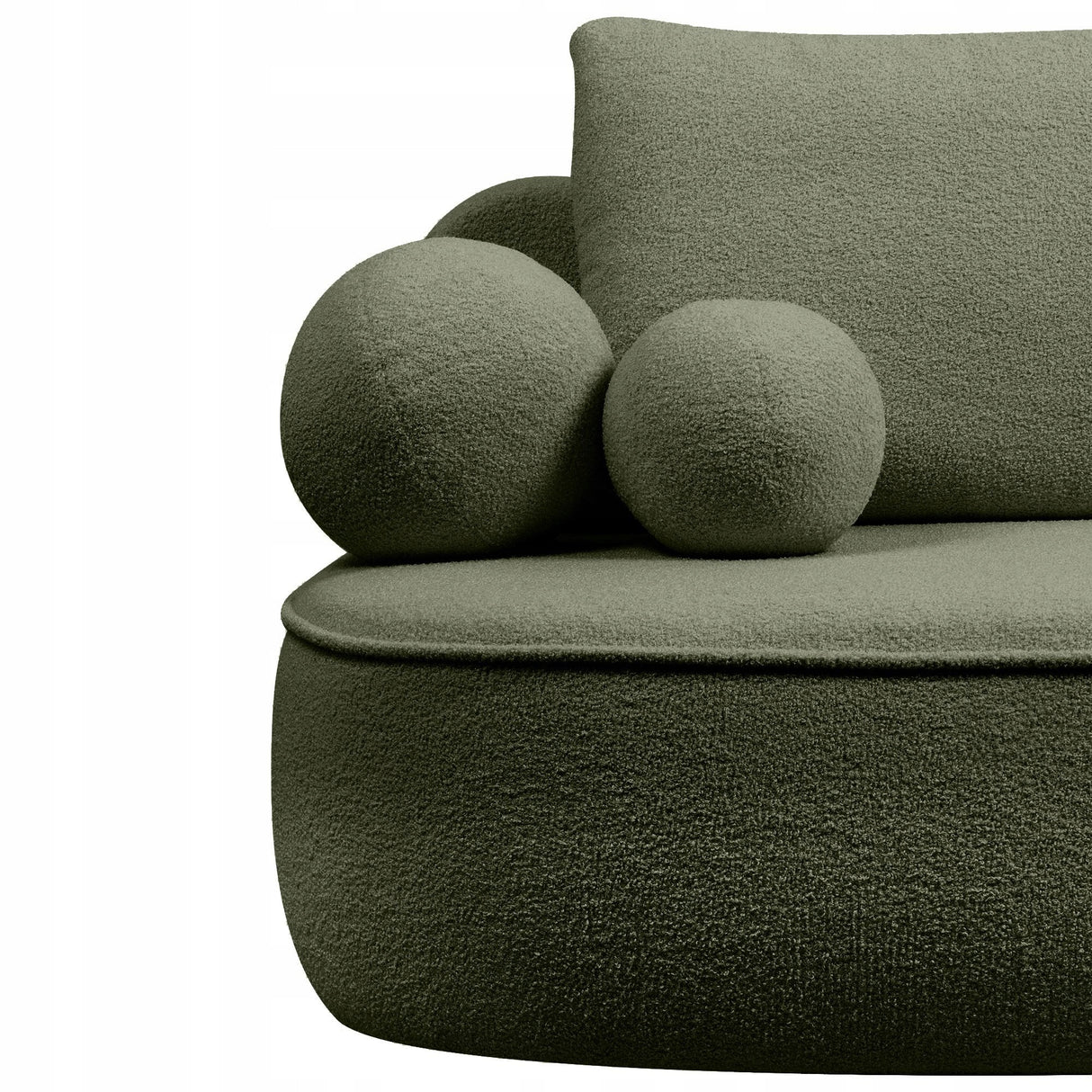 Sofa Zaokrąglony Kształt z Funkcją Spania Pojemnikiem Ciemnozielona 212x100