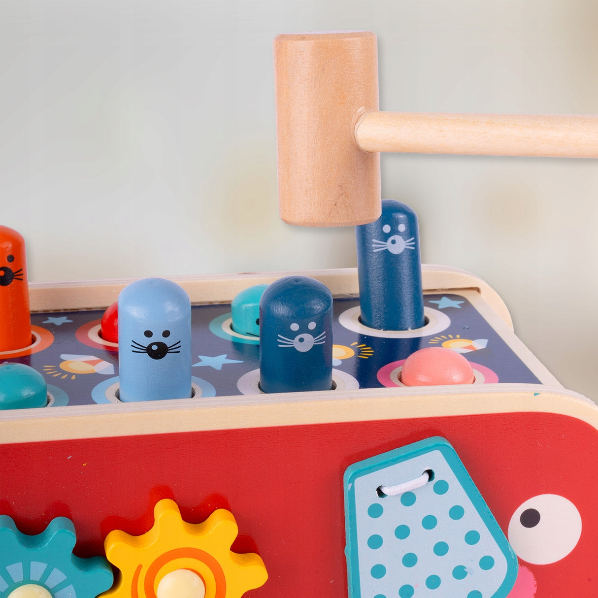 Gra Układanka Drewniana Edukacyjna Słonik Kostka Wbijak Słoń Montessori