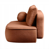 Sofa Zaokrąglony Kształt z Funkcją Spania Pojemnikiem Miedziana 212x100