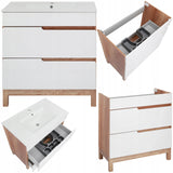 Szafka Podumywalkowa Łazienkowa Płyta Laminowana Biała 83 x 80 x 46 cm