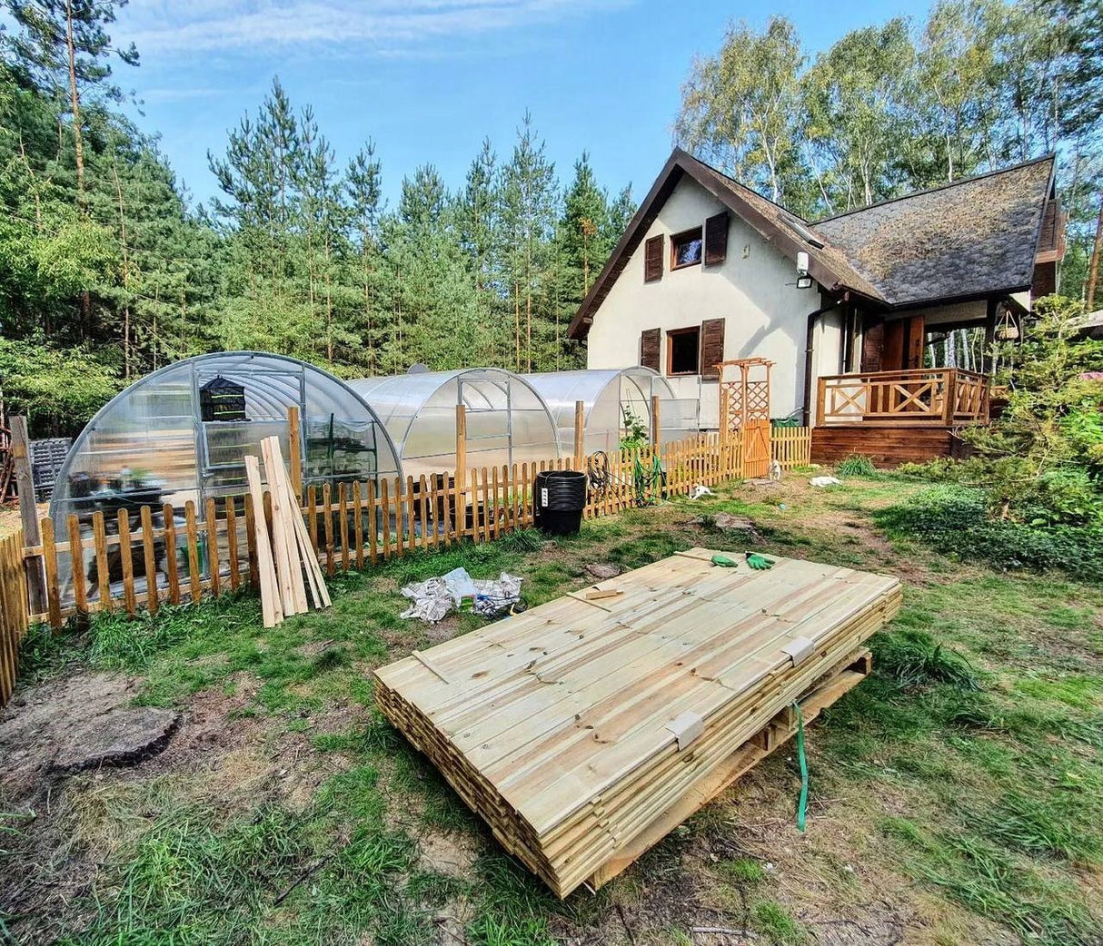 Szklarnia Prosta Półokrągła z Poliwęglanu 3x6 m Solidna Ocynkowany Profil