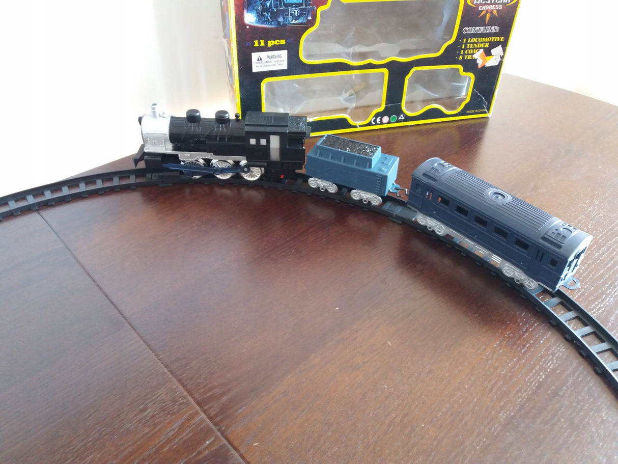 Elektryczna Kolejka XXL z Lokomotywą 4 Wagonami Torami 270 cm Mocny