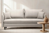 Sofa Rozkładana z Funkcją Spania i Pojemnikiem Beżowo-szara 218 x 105 cm
