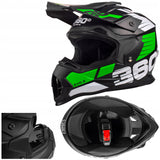 Kask Cross Enduro M Homologacja EU Lekki Deflektor MTB Quad Zielony