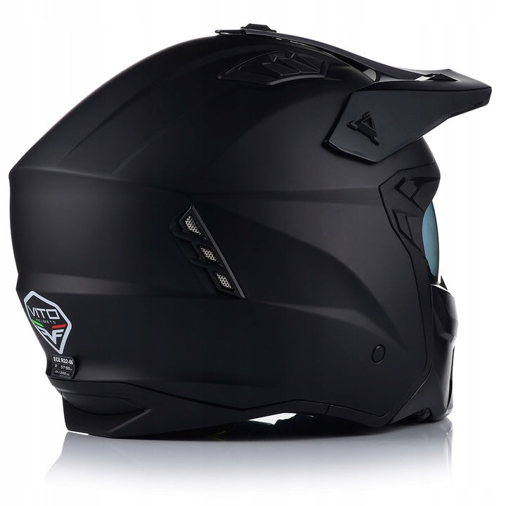 Kask Motocyklowy Predatora Daszek + 2xSzyba Czarny Mat XXL 4w1 Vito