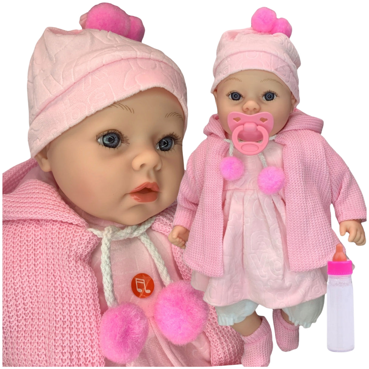 Lalka Bobas Jak Żywa Baby Born Mówi Śpiewa Butelka + Smoczek 45 cm Zabawka