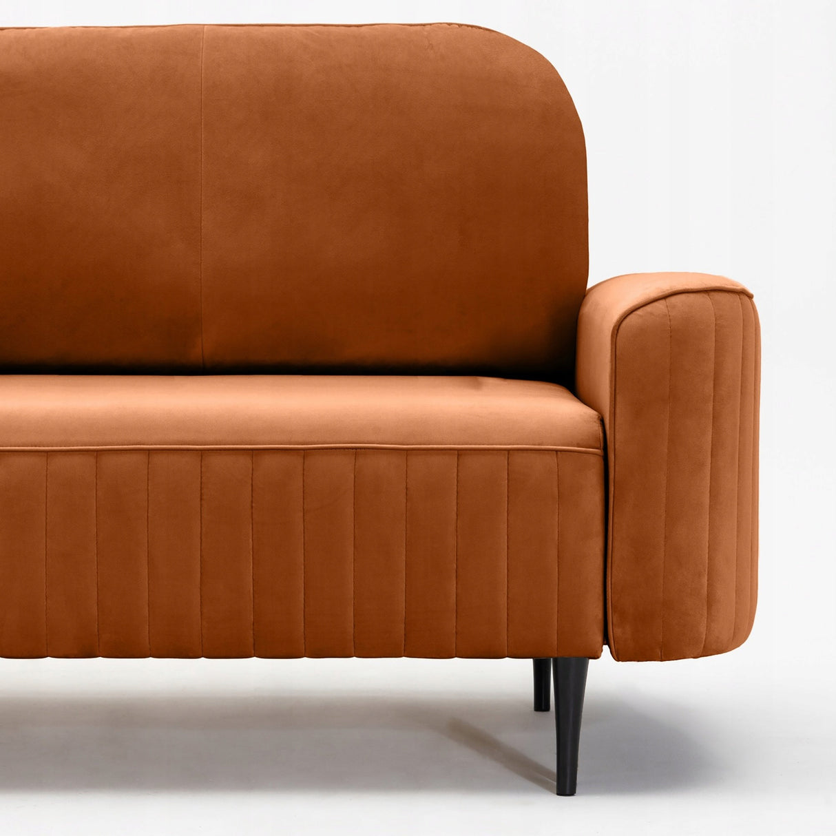 Sofa Rozkładana z Pojemnikiem na Pościel Welurowa Miedziana 244x102 cm