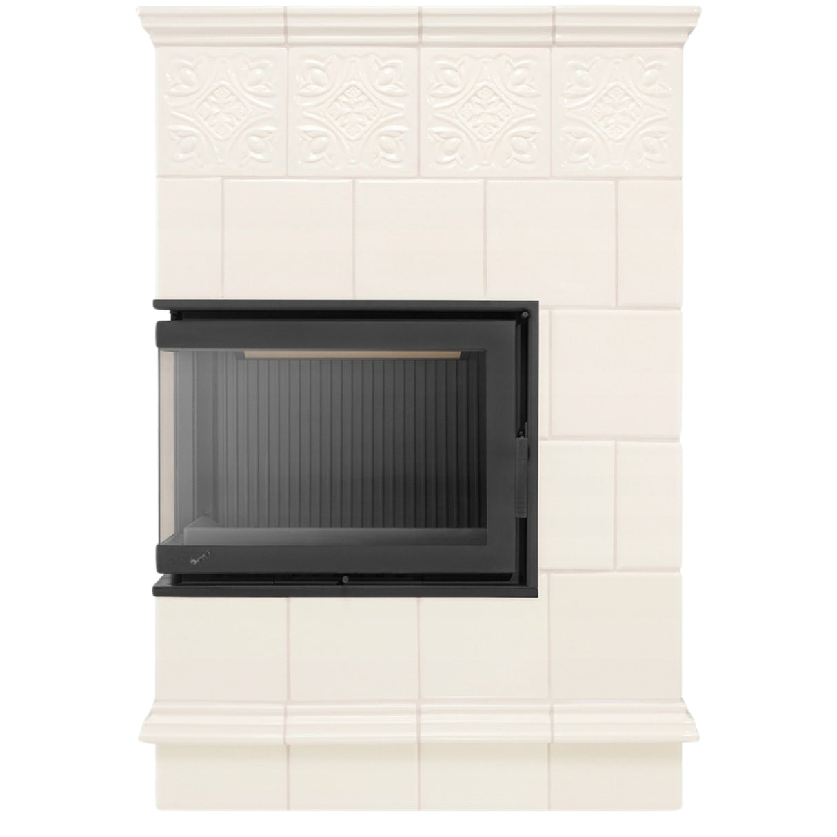 Piec Kominek Koza Ceramiczny Kaflowy Narożny 14kW Beżowy Obudowa Kominkowa