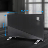 Grzejnik Elektryczny Konwektorowy Energooszczędny Szklany LED Czarny 2400W