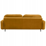 Sofa Rozkładana z Pojemnikiem na Pościel Welurowa Salonowa Żółta 244x102cm