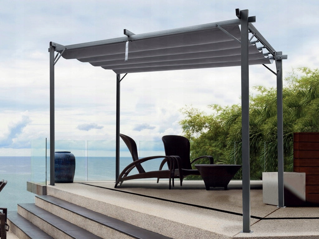 Pergola Ogrodowa Tarasowa Szara Dach Altana Pawilon Dach 3x3 M