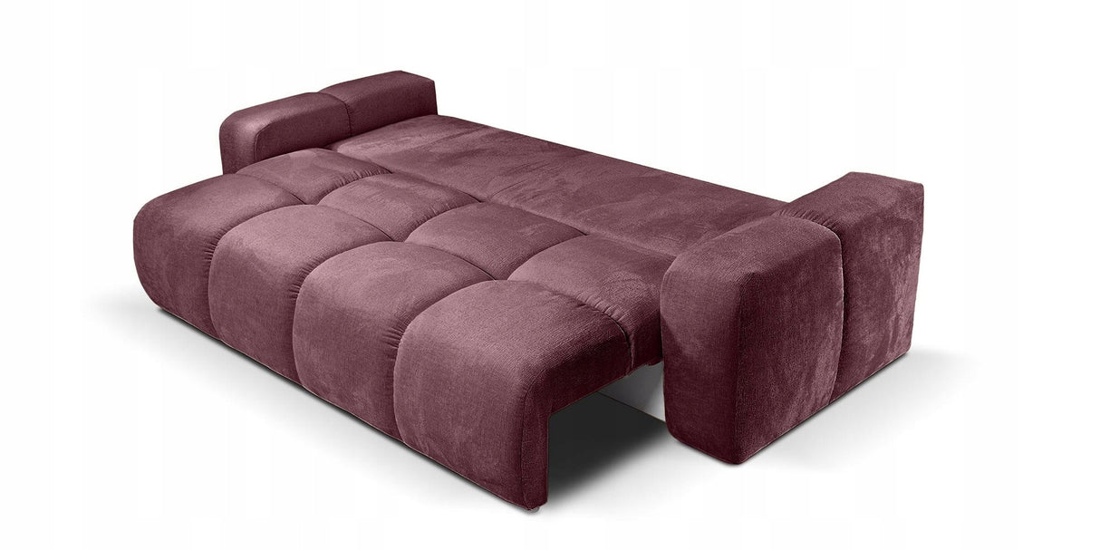 Sofa z Funkcją Spania i Pojemnikiem Burgundowa Tkanina Perfect Harmony 59
