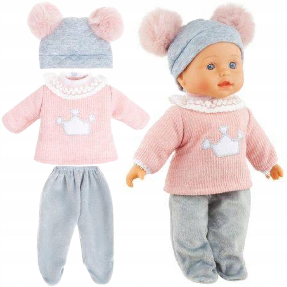 Lalka Bobas Dziewczynka Niemowlak Ubranka 2+ Prezent dla Dziecka