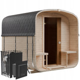 Sauna Ogrodowa z Piecem na Drewno Quadro 240 cm Szwedzkie Drewno Zestaw