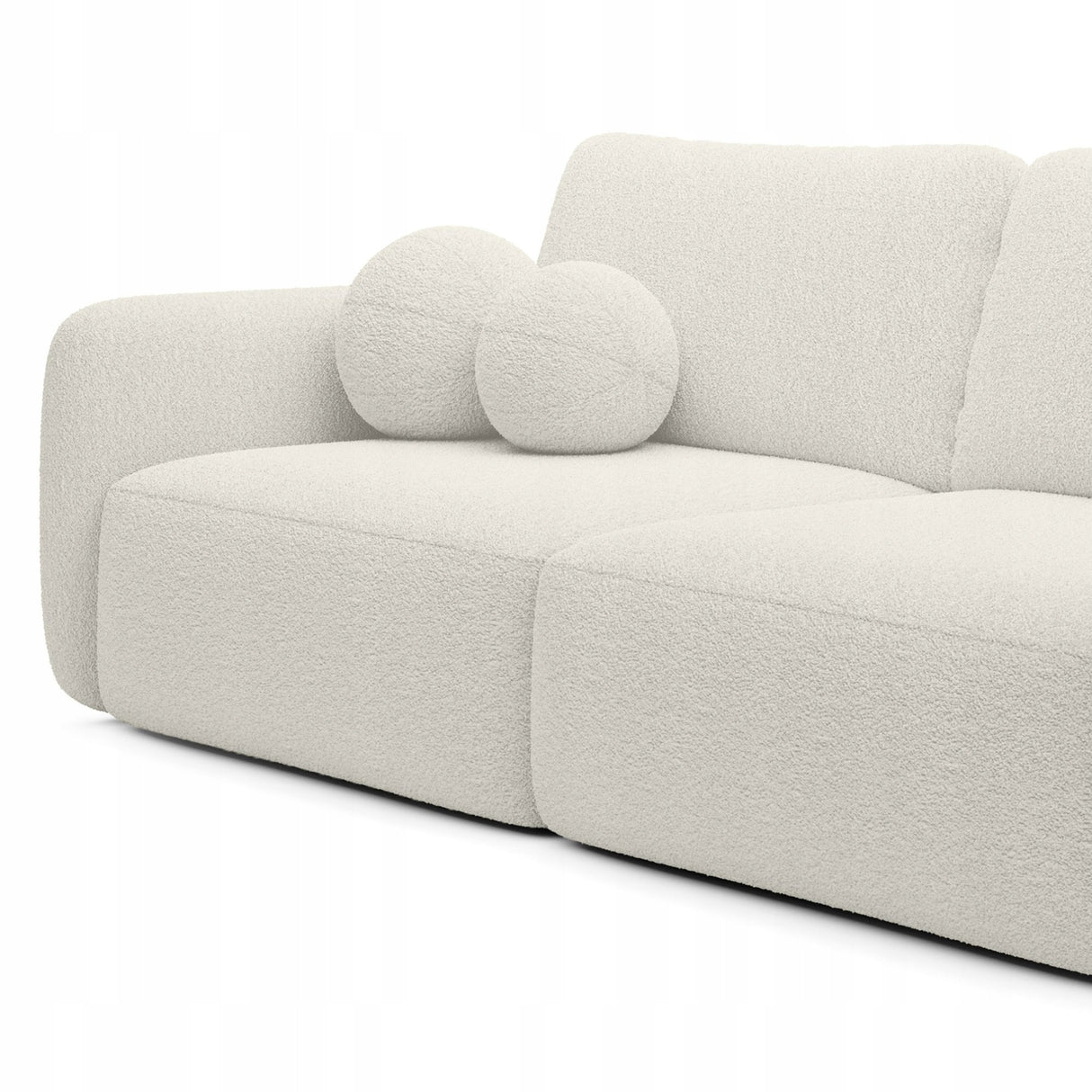 Sofa Rozkładana z Funkcją Spania Pojemnikiem Kremowa 238x103cm Tkanina