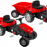 Duży Traktor na Pedały Przyczepa Jeździk dla Dziecka Czerwony TraktorekXXL