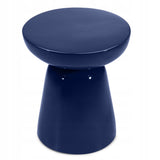 Stolik Boczny Tlenek Magnezu Wytrzymały Ekologiczny Kobaltowy Glossy 40 cm