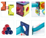 Klocki Magnetyczne Zjeżdżalnia 3D Kulkowy Konstrukcyjne Świecący Tor