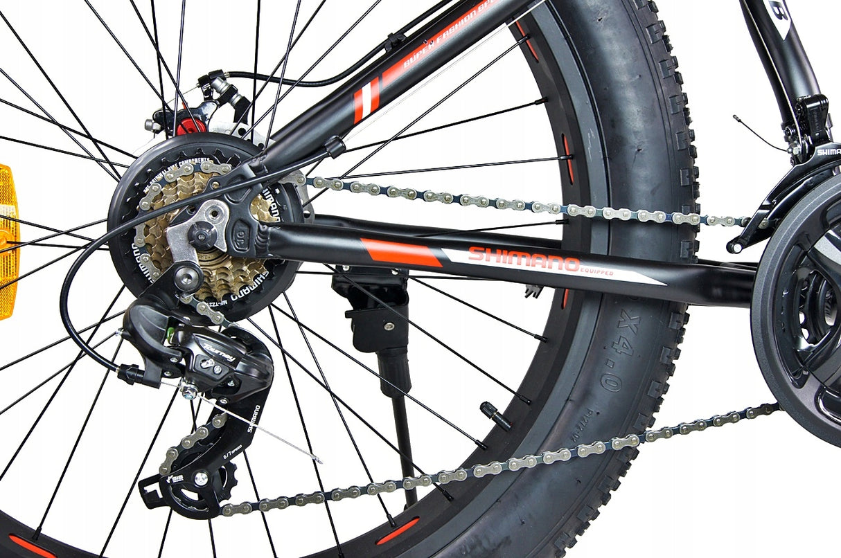 Rower Terenowy FATBIKE Stalowa Rama Szerokie Opony Przerzutki SHIMANO 26"