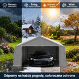 Namiot Garażowy Wodoszczelny Polietylenowy Dach Odporny na Rozerwanie 4x8 m
