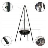 Grill Węglowy Ogrodowy Stabilny Trójnóg Palenisko Ognisko 2w1 160cm