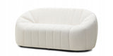 Sofa Salonowa Zaokrąglone Obłe Kształty Dwuosobowa Jasnobeżowa 166x86cm