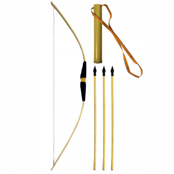 ŁUK DREWNIANY DLA RYCERZA 60CM + KOŁCZAN + 3 STRZAŁY Prezent Święta Dziecko
