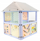 Domek Ogrodowy Dla Dzieci 6 Paneli Zabaw 128 x 115 x 106 cm 6W1 Plac Zabaw