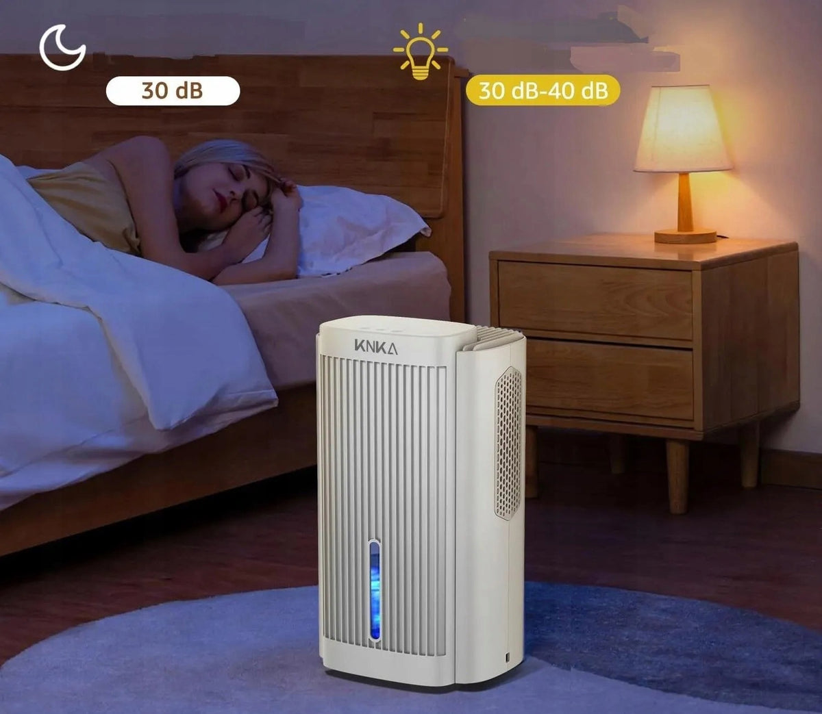 Elektryczny Osuszacz Powietrza do Domu 1,1 L/Dzień do 30 m² KNKA CS06 Biały