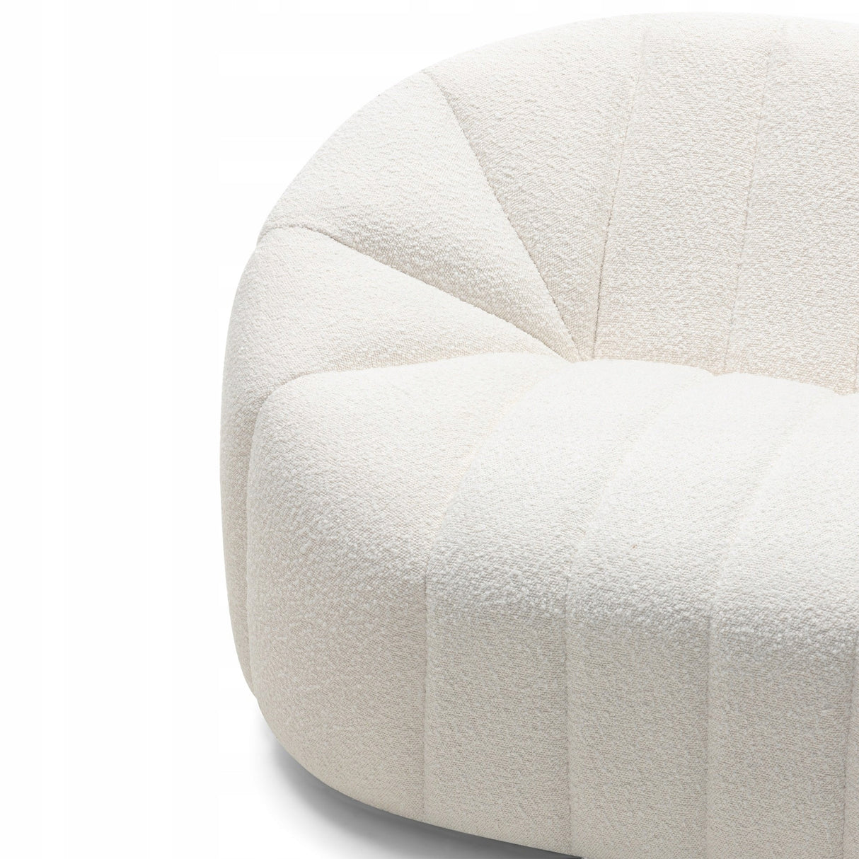 Sofa Salonowa Zaokrąglone Obłe Kształty Dwuosobowa Jasnobeżowa 166x86cm